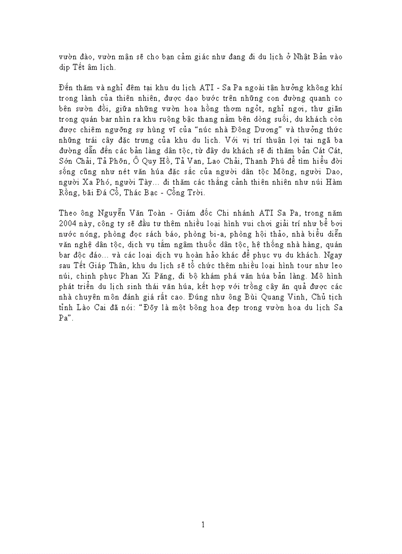 image for page Báo cáo thực tập tại Khu du lịch Sapa