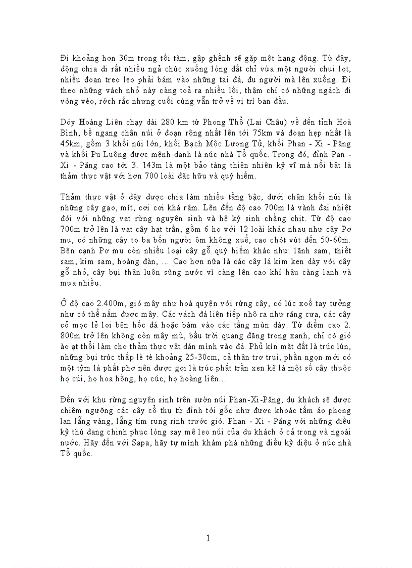 image for page Báo cáo thực tập tại Khu du lịch Sapa