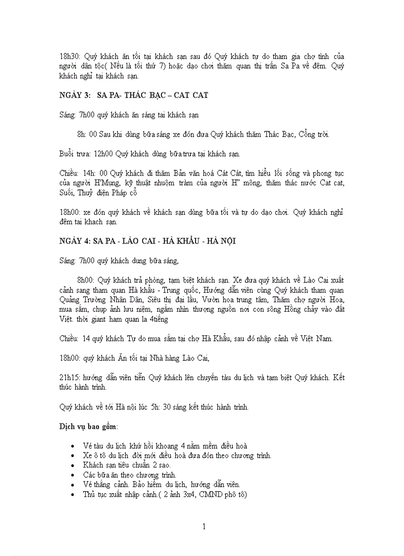 image for page Báo cáo thực tập tại Khu du lịch Sapa