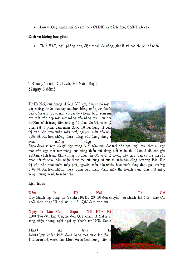 image for page Báo cáo thực tập tại Khu du lịch Sapa