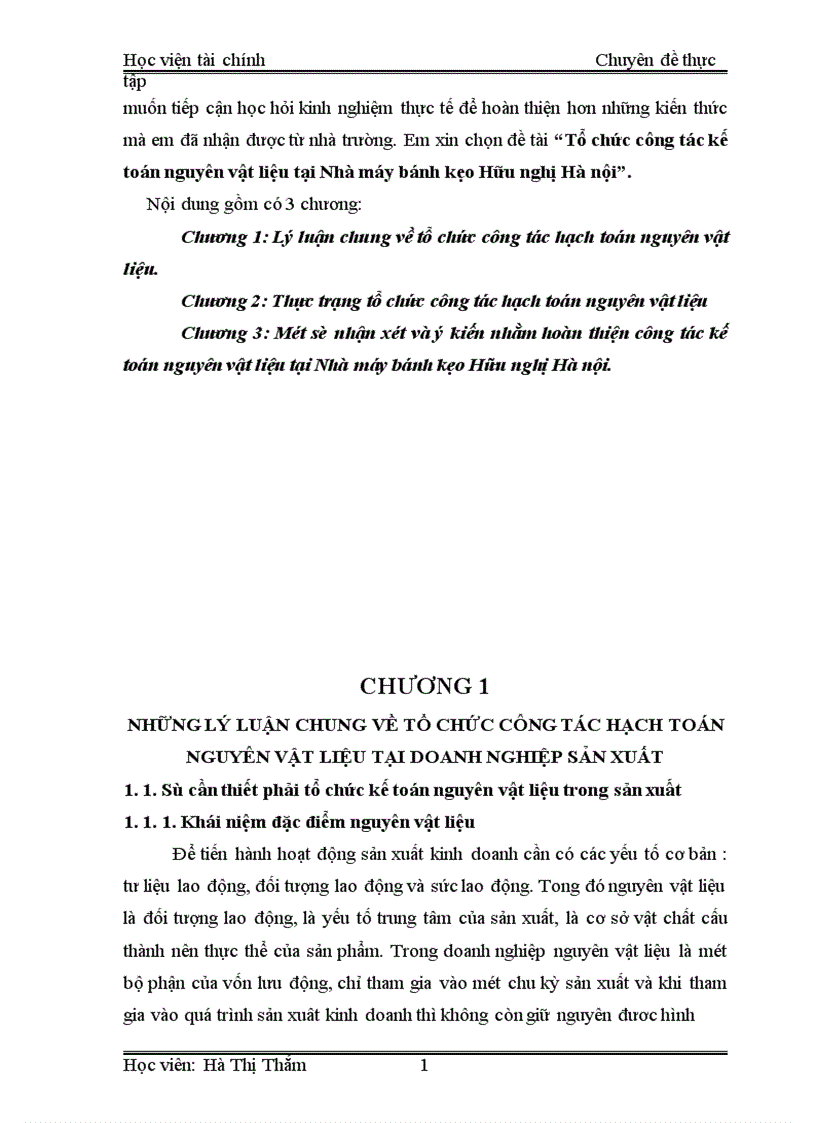 image for page Tổ chức công tác kế toán nguyên vật liệu tại Nhà máy bánh kẹo Hữu nghị Hà nội 1