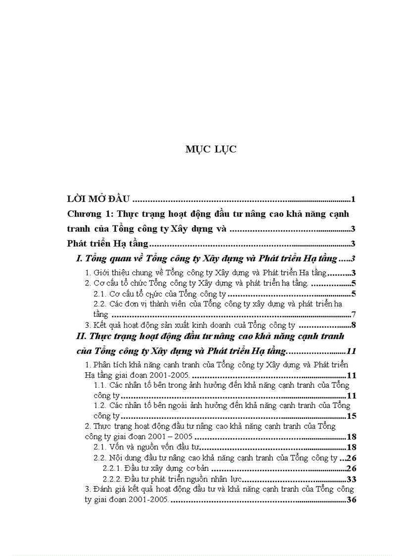 image for page Một số giải pháp về đầu tư nhằm nâng cao khả năng cạnh tranh của Tổng công ty Xây dựng và Phát triển hạ tầng 1