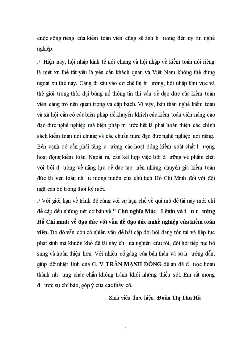 image for page Chủ nghĩa Mác Lênin và tư tưởng Hồ Chí Minh về đạo đức với vấn đề đạo đức nghề nghiệp của kiểm toán viên