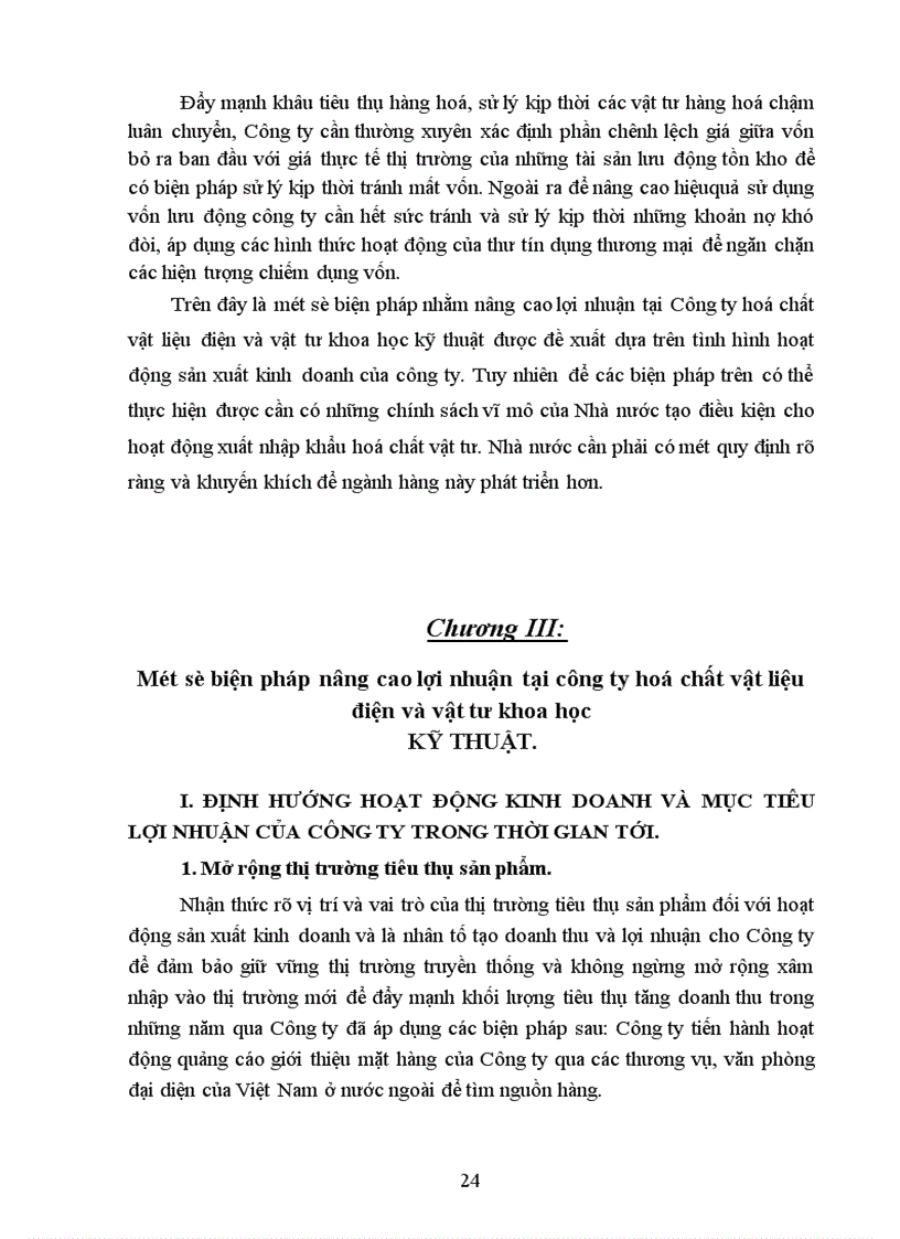 image for page Báo cáo thưc tập Phân tích đánh giá chỉ tiêu lợi nhuận và các biện pháp nâng cao lợi nhuận của Công ty Hoá chất vật liệu điện và vật tư khoa học kỹ thuật CEMACO