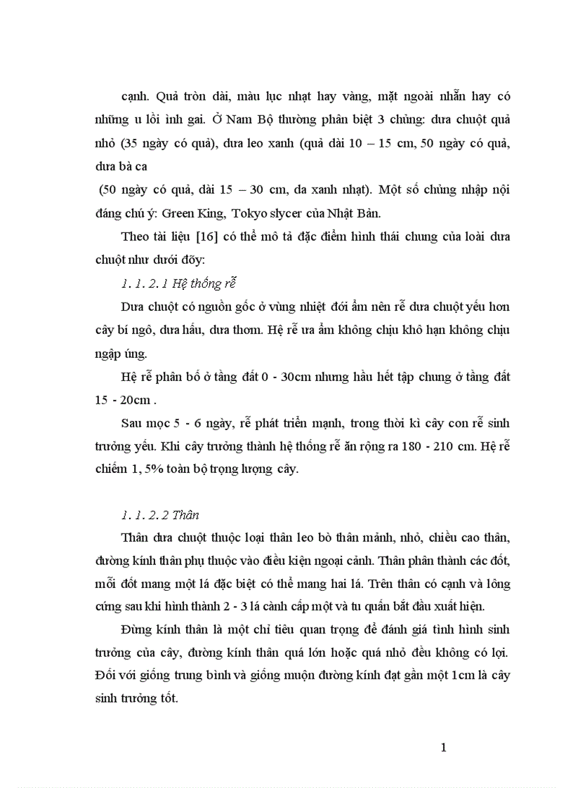 image for page Động thái một số chỉ tiêu sinh li hóa sinh theo tiến trình phát triển của quả dưa chuột Cucumis sativus L tại Sóc Sơn Hà Nội 1