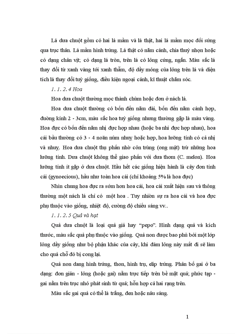image for page Động thái một số chỉ tiêu sinh li hóa sinh theo tiến trình phát triển của quả dưa chuột Cucumis sativus L tại Sóc Sơn Hà Nội 1