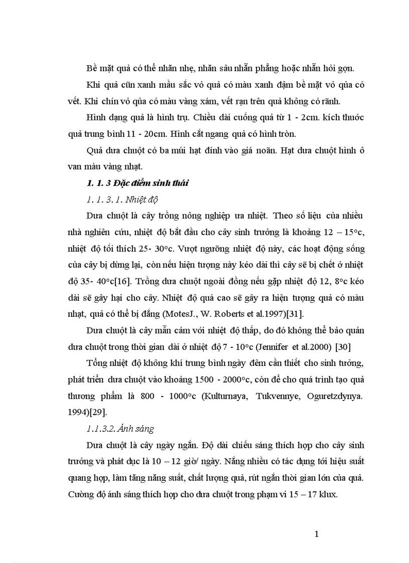 image for page Động thái một số chỉ tiêu sinh li hóa sinh theo tiến trình phát triển của quả dưa chuột Cucumis sativus L tại Sóc Sơn Hà Nội 1