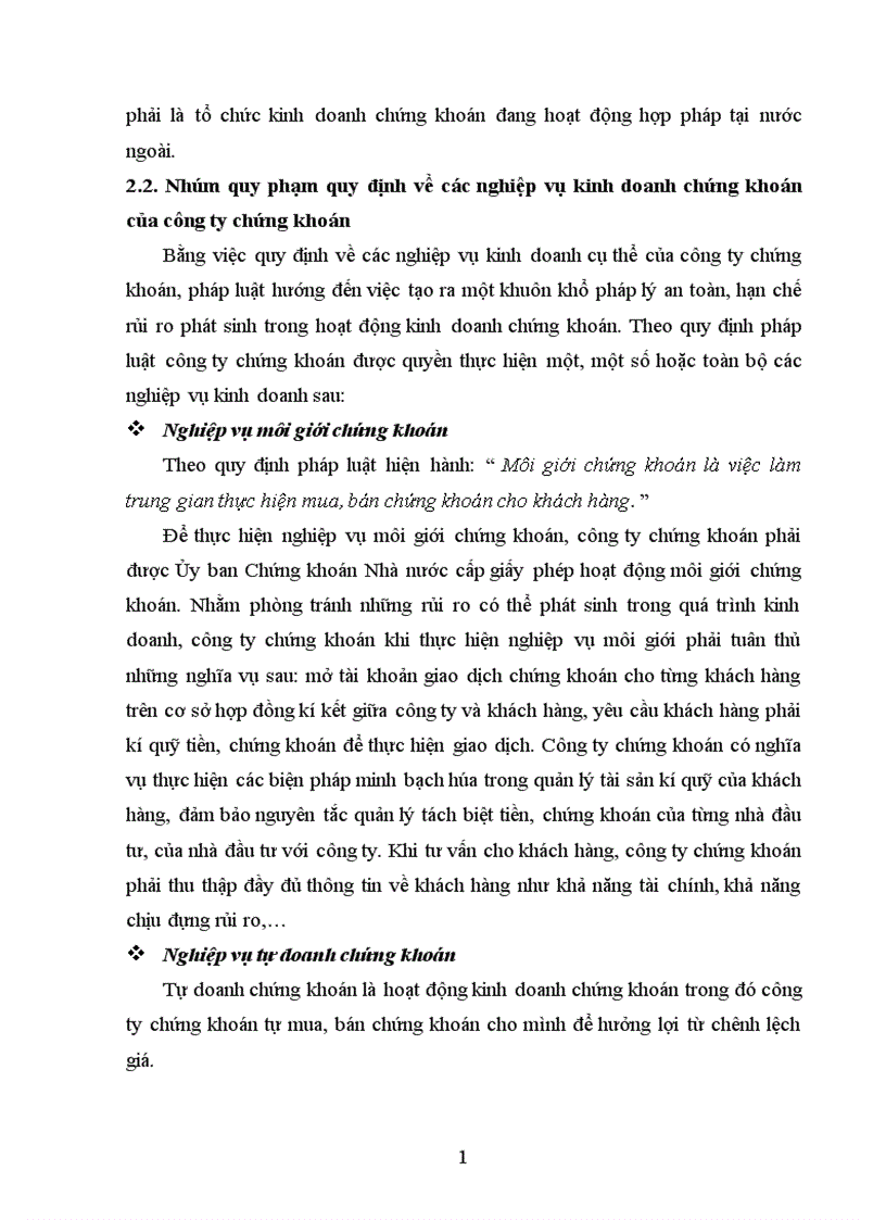 image for page Pháp luật hạn chế rủi ro trong hoạt động kinh doanh chứng khoán của công ty chứng khoán Thực trạng và kiến nghị hoàn thiện 1