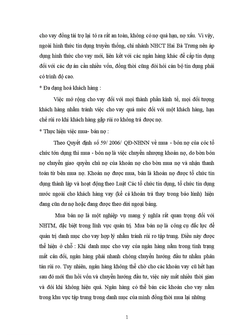 image for page Giải pháp phòng ngừa hạn chế rủi ro tín dụng tại chi nhánh NHCT Hai Bà Trưng Chương 1