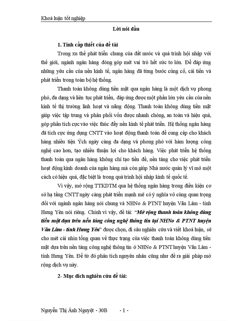 image for page Mở rộng thanh toán không dùng tiền mặt dựa trên nền tảng công nghệ thông tin tại NHNo PTNT huyện Văn Lâm tỉnh Hưng Yên