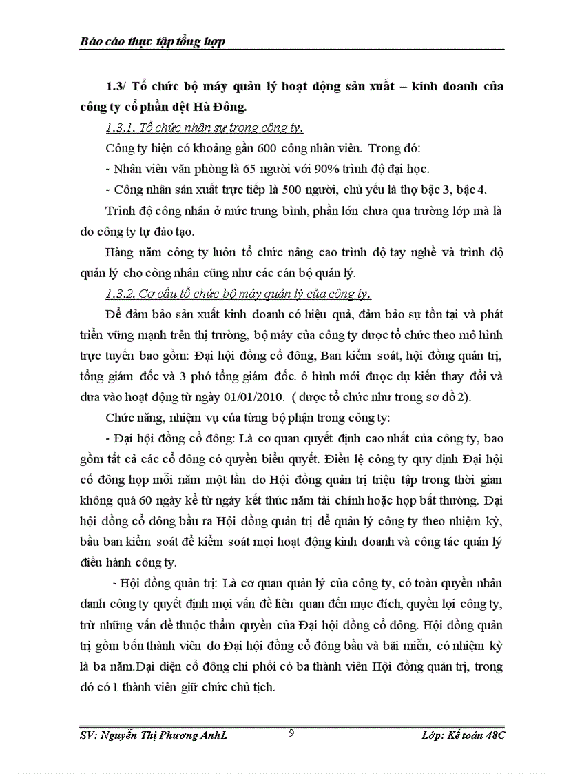 image for page Một số đánh giá về tình hình tổ chức hạch toán kế toán tại Công ty Cổ phần dệt Hà Đông