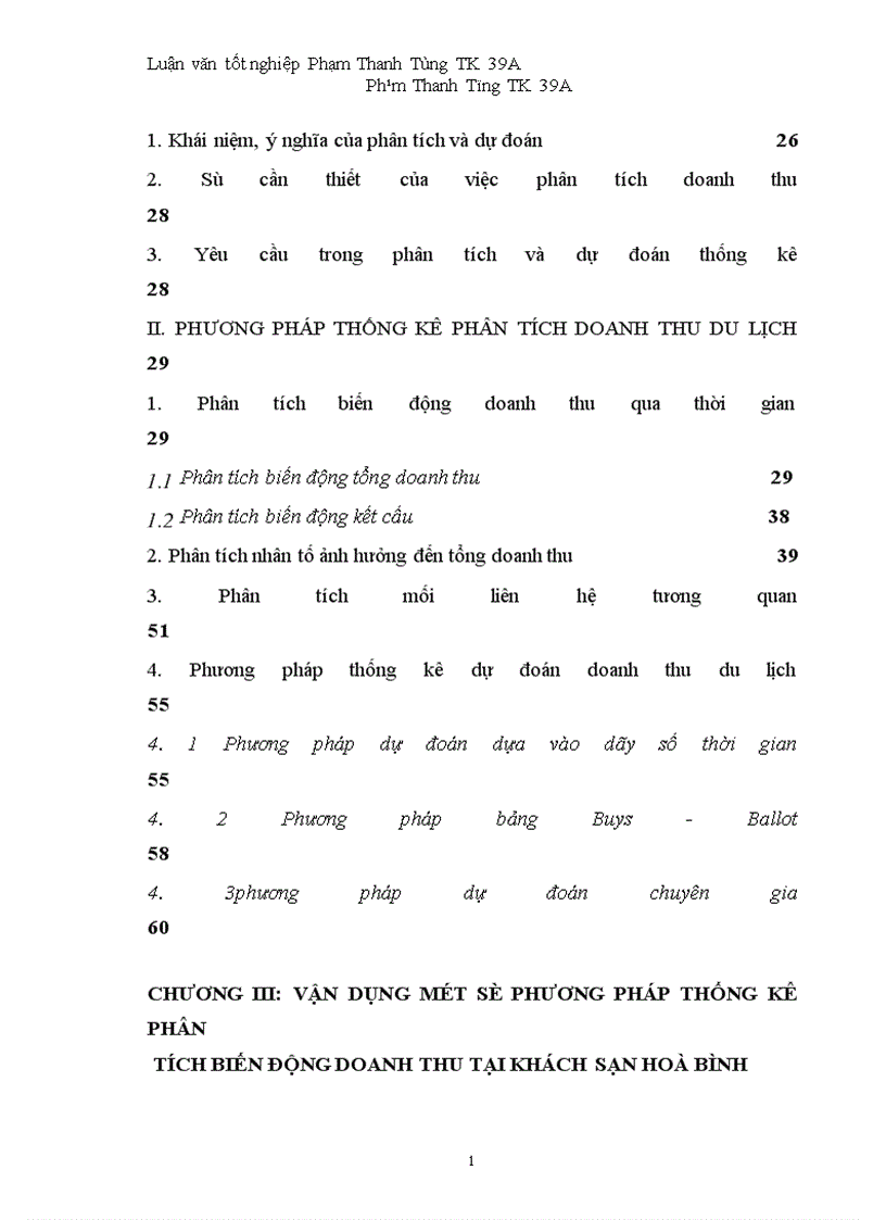 image for page Vận dụng một số phương pháp thống kê phân tích biến động doanh thu tại khách sạn Hoà Bình