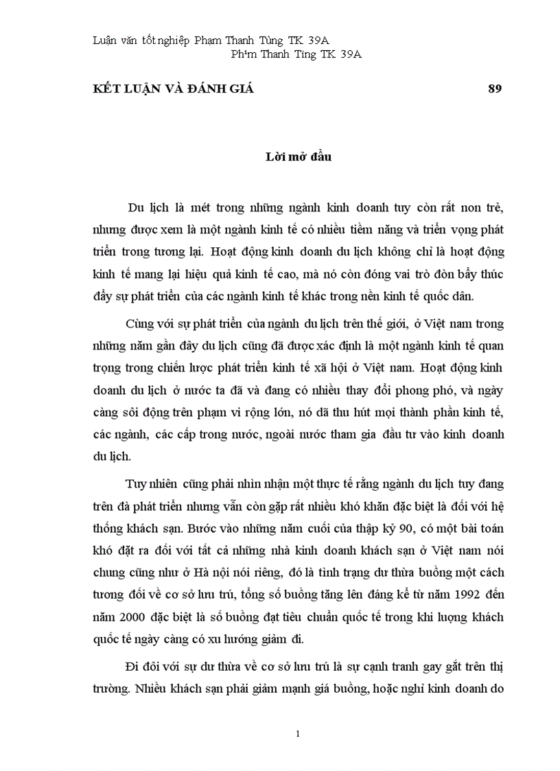 image for page Vận dụng một số phương pháp thống kê phân tích biến động doanh thu tại khách sạn Hoà Bình
