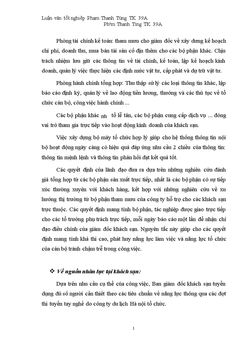 image for page Vận dụng một số phương pháp thống kê phân tích biến động doanh thu tại khách sạn Hoà Bình
