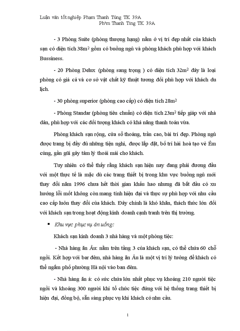 image for page Vận dụng một số phương pháp thống kê phân tích biến động doanh thu tại khách sạn Hoà Bình