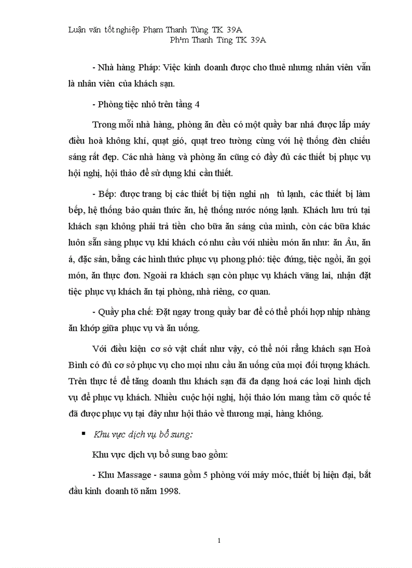 image for page Vận dụng một số phương pháp thống kê phân tích biến động doanh thu tại khách sạn Hoà Bình