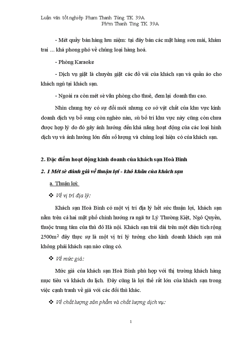 image for page Vận dụng một số phương pháp thống kê phân tích biến động doanh thu tại khách sạn Hoà Bình