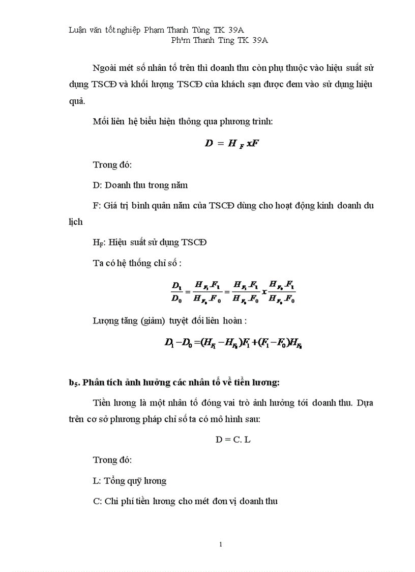 image for page Vận dụng một số phương pháp thống kê phân tích biến động doanh thu tại khách sạn Hoà Bình