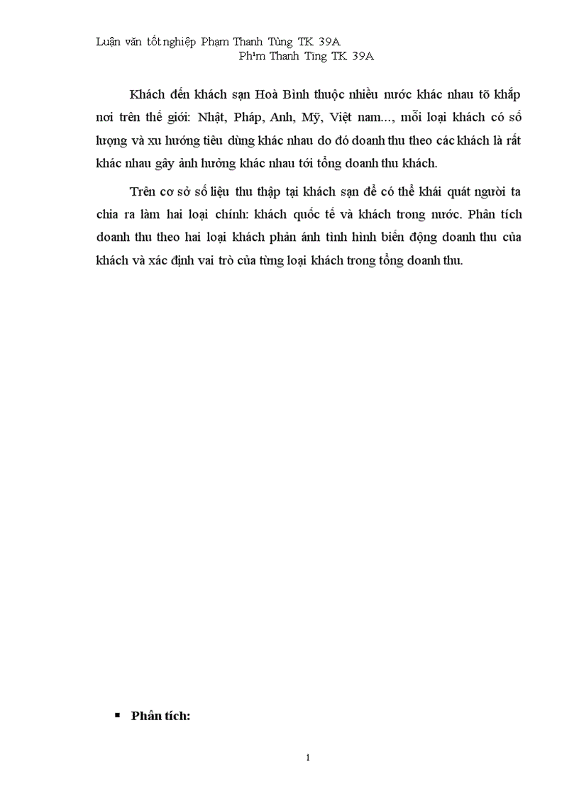 image for page Vận dụng một số phương pháp thống kê phân tích biến động doanh thu tại khách sạn Hoà Bình