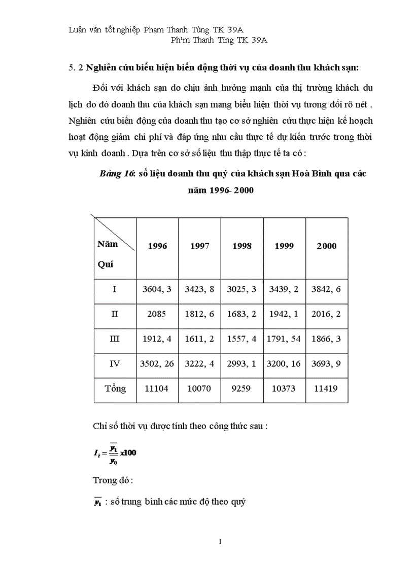 image for page Vận dụng một số phương pháp thống kê phân tích biến động doanh thu tại khách sạn Hoà Bình
