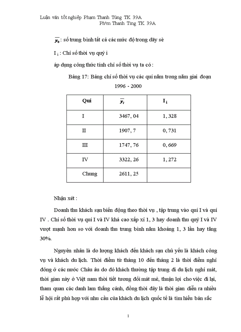 image for page Vận dụng một số phương pháp thống kê phân tích biến động doanh thu tại khách sạn Hoà Bình