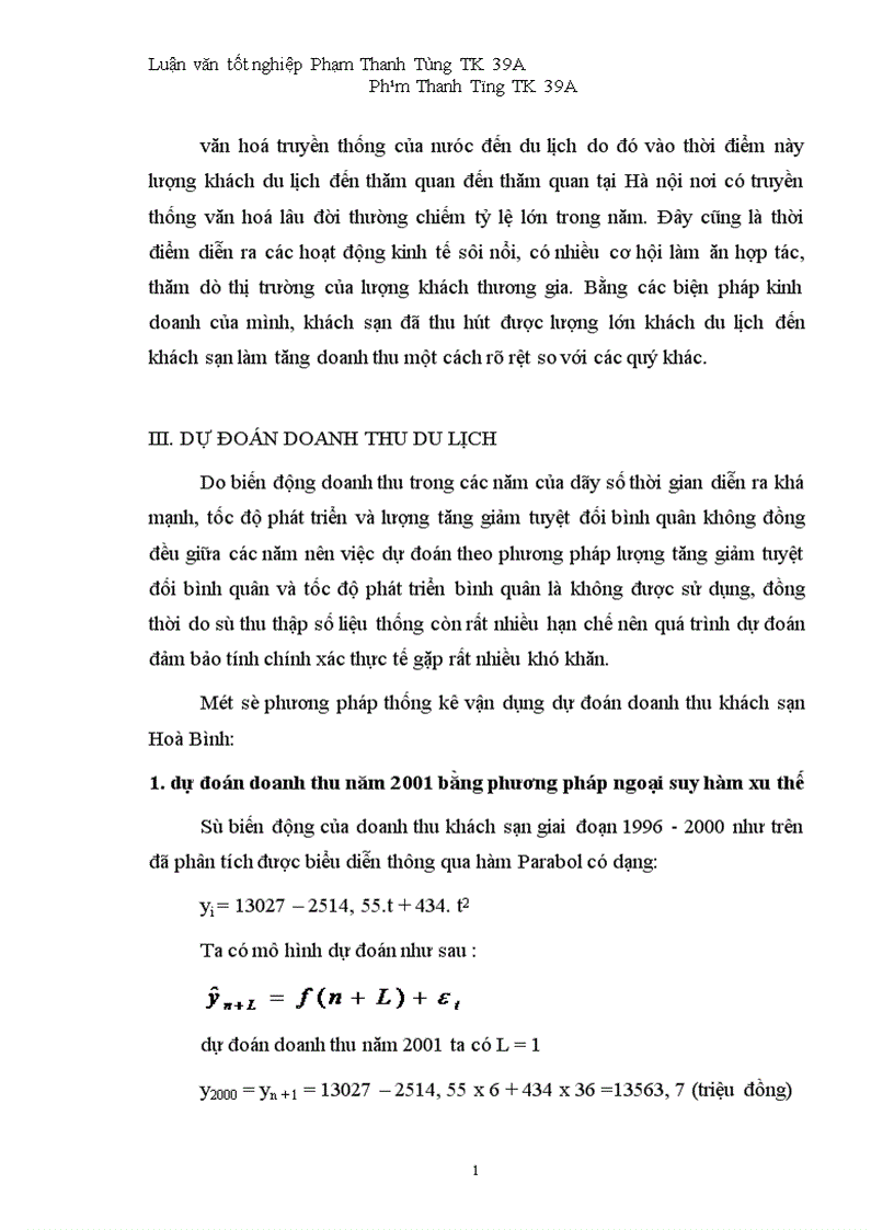 image for page Vận dụng một số phương pháp thống kê phân tích biến động doanh thu tại khách sạn Hoà Bình