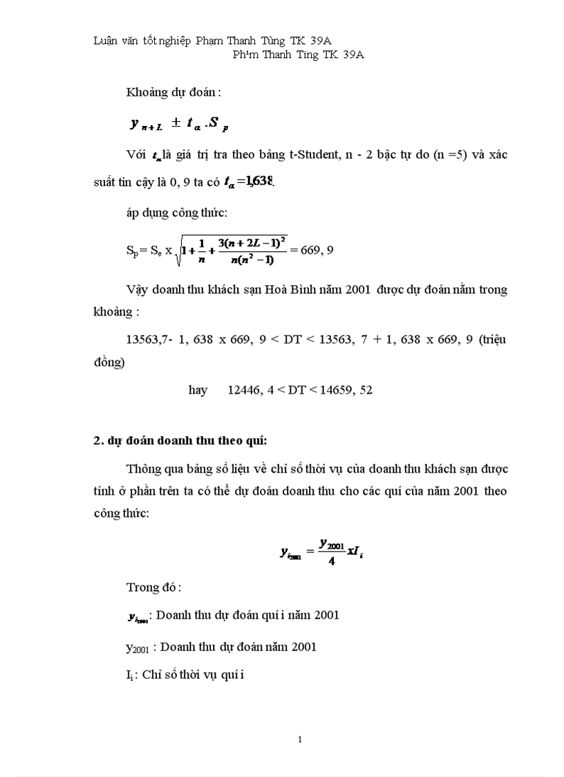 image for page Vận dụng một số phương pháp thống kê phân tích biến động doanh thu tại khách sạn Hoà Bình