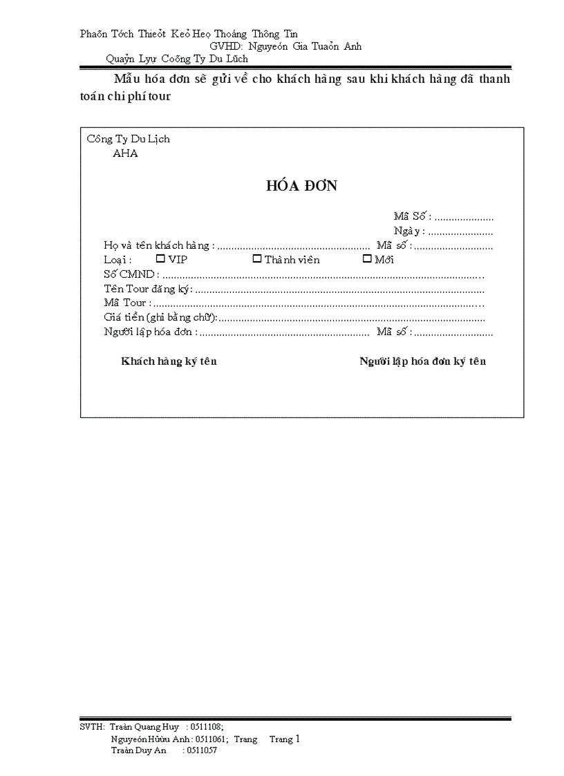 image for page Phân tích thiết kế hệ thống thông tin Quản lý công ty du lịch