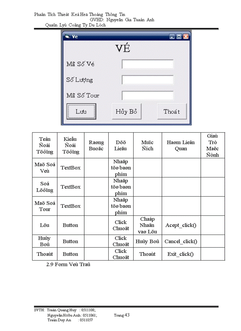 image for page Phân tích thiết kế hệ thống thông tin Quản lý công ty du lịch