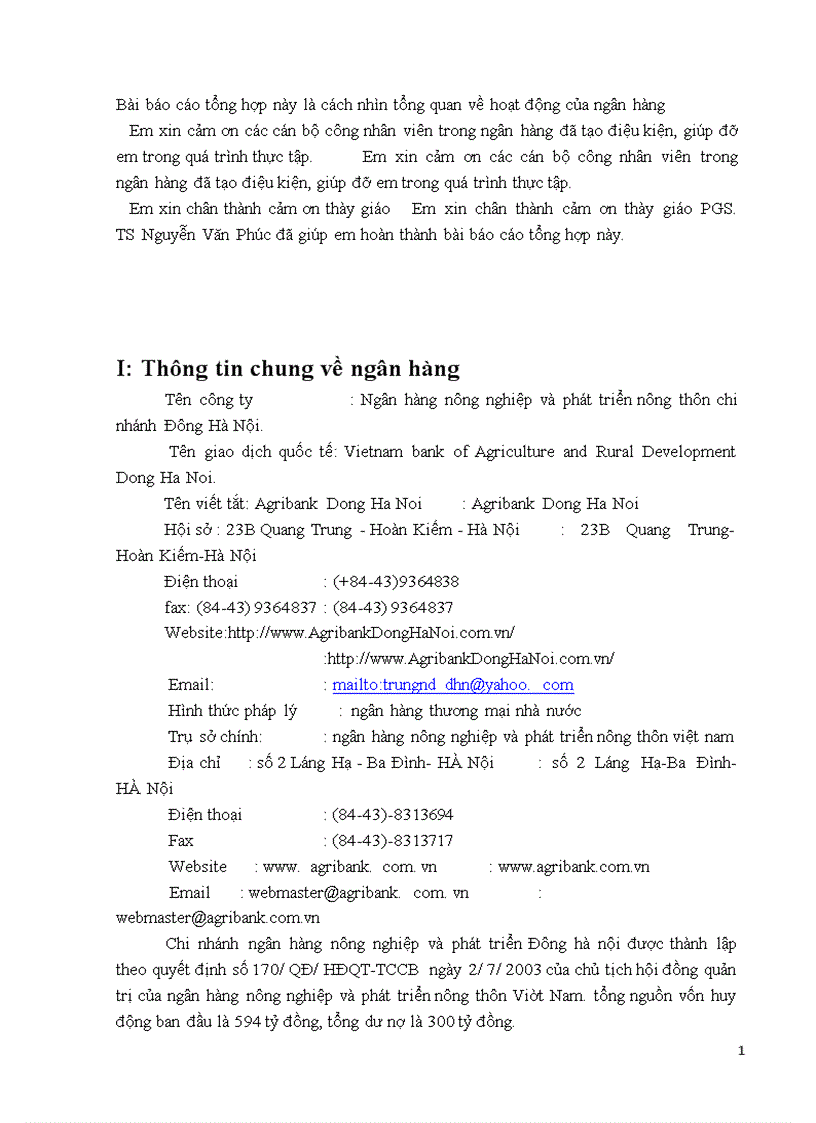 image for page Báo cáo tổng hợp về hoạt động của Ngân hàng nông nghiệp và phát triển nông thôn chi nhánh Đông Hà Nội