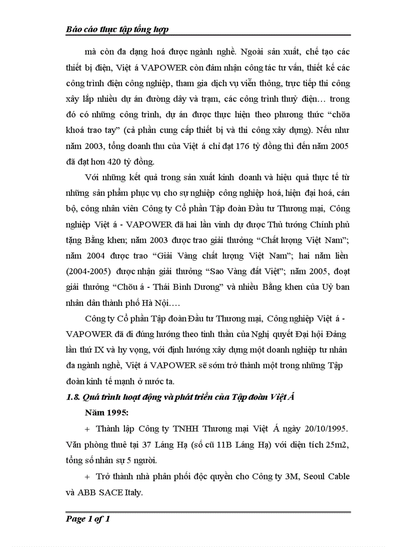 image for page Thực trạng tình hình hoạt động sản xuất kinh doanh của công ty cổ phần tập đoàn đầu tư thương mại công nghiệp việt á