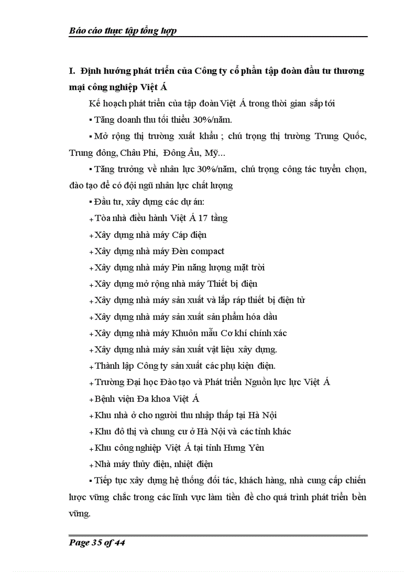 image for page Thực trạng tình hình hoạt động sản xuất kinh doanh của công ty cổ phần tập đoàn đầu tư thương mại công nghiệp việt á