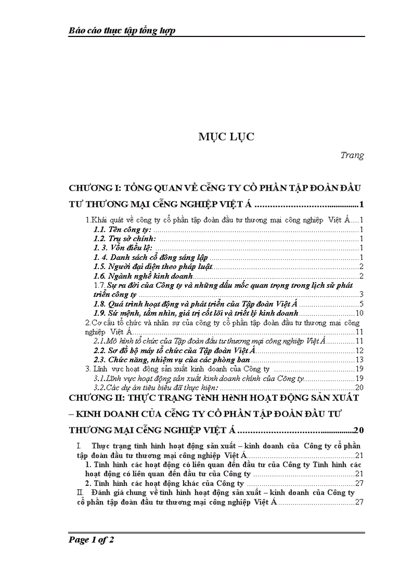 image for page Thực trạng tình hình hoạt động sản xuất kinh doanh của công ty cổ phần tập đoàn đầu tư thương mại công nghiệp việt á