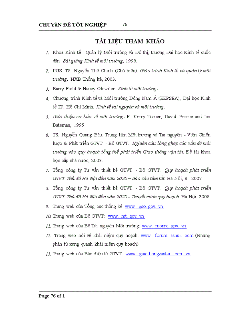 image for page Lồng ghép các vấn đề bảo vệ môi trường trong quy hoạch phát triển và khai thác hệ thống giao thông đường bộ tại Hà Nội giai đoạn 2010 2020 1