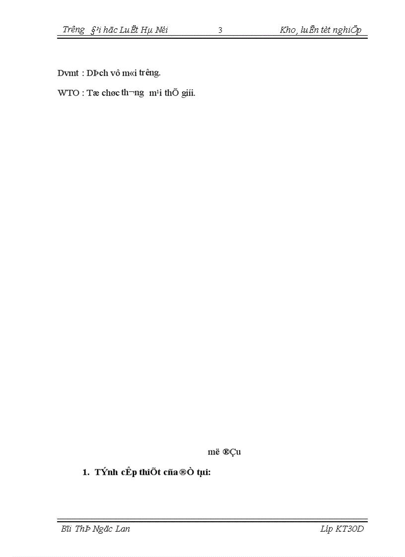 image for page Cam kết về dịch vụ môi trường của Việt Nam với WTO