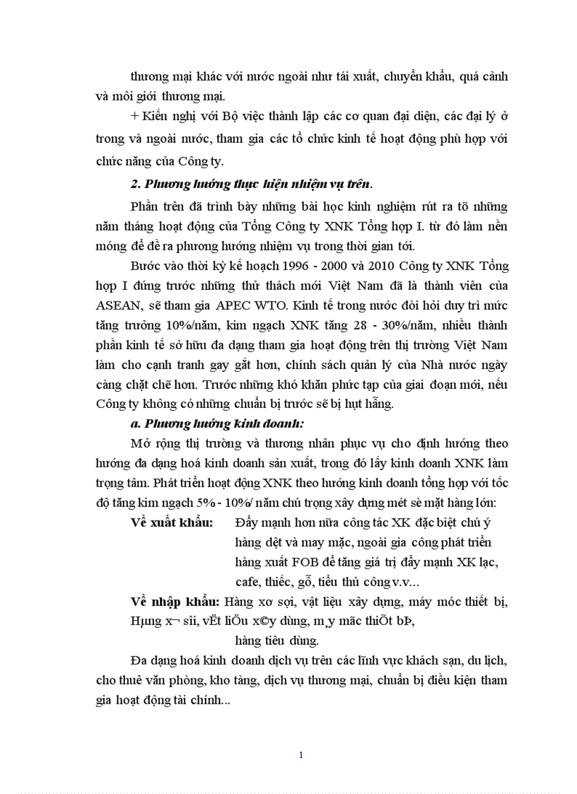 image for page báo cáo tổng hợp hoạt động của công ty xuất nhập khẩu tổng hợp I