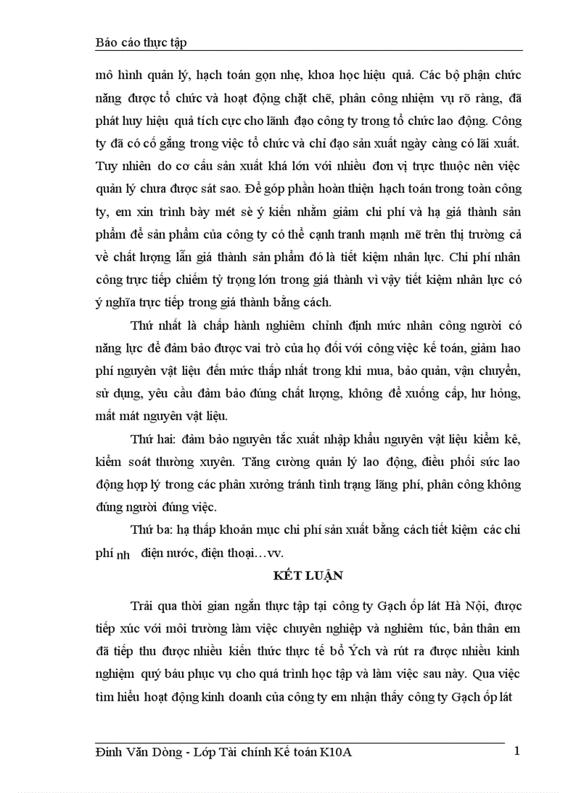 image for page Tổ chức công tác kế toán chi phí sản xuất và tính giá thành sản phẩm tại công ty Gạch ốp lát Hà Nội 1