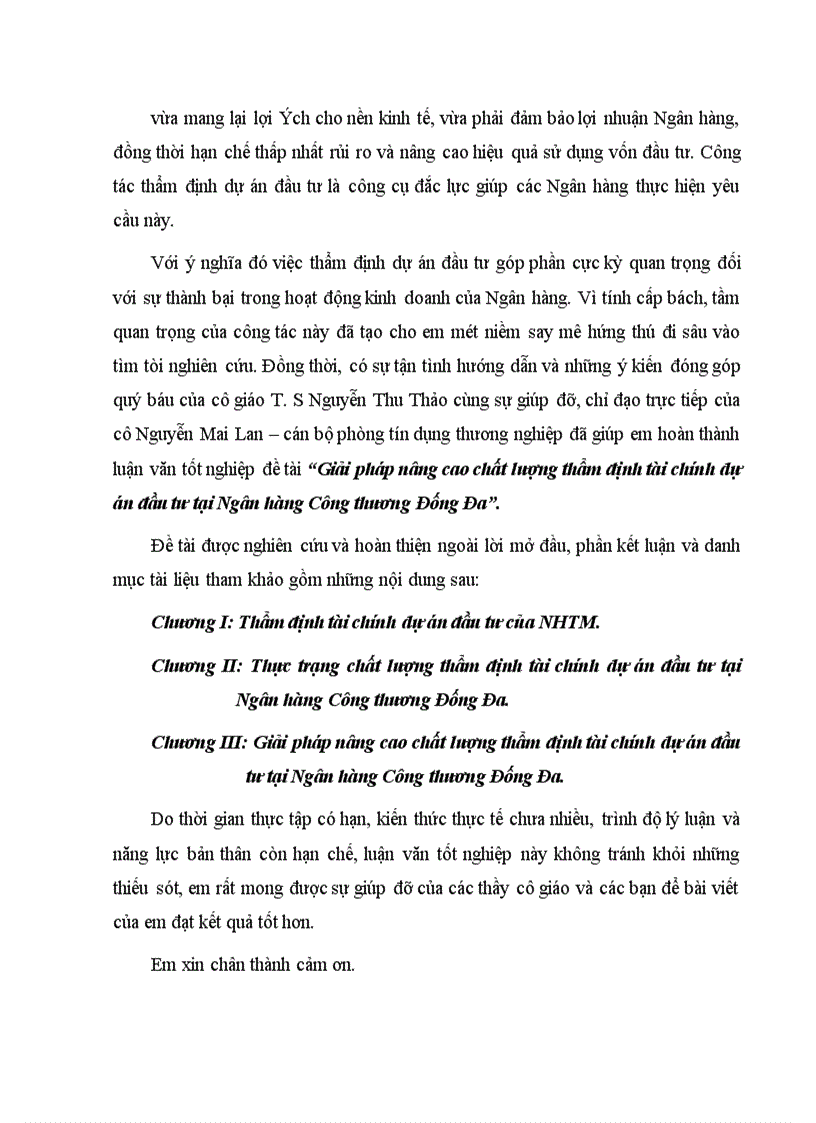 image for page Giải pháp nâng cao chất lượng thẩm định tài chính dự án đầu tư tại Ngân hàng Công thương Đống Đa 1