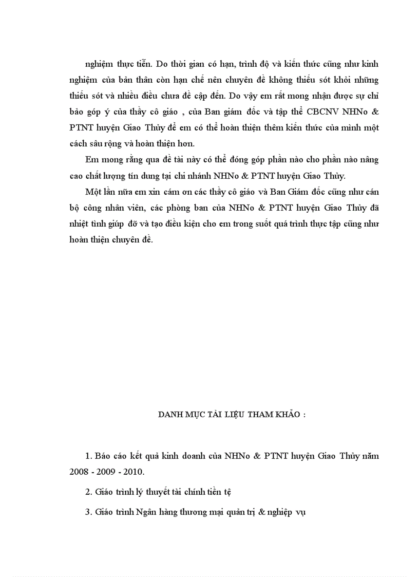 image for page Giải pháp nâng cao chất lượng tín dụng cho vay Hộ sản xuất tại chi nhánh NHNo PTNT huyện Giao Thủy tỉnh Nam Định