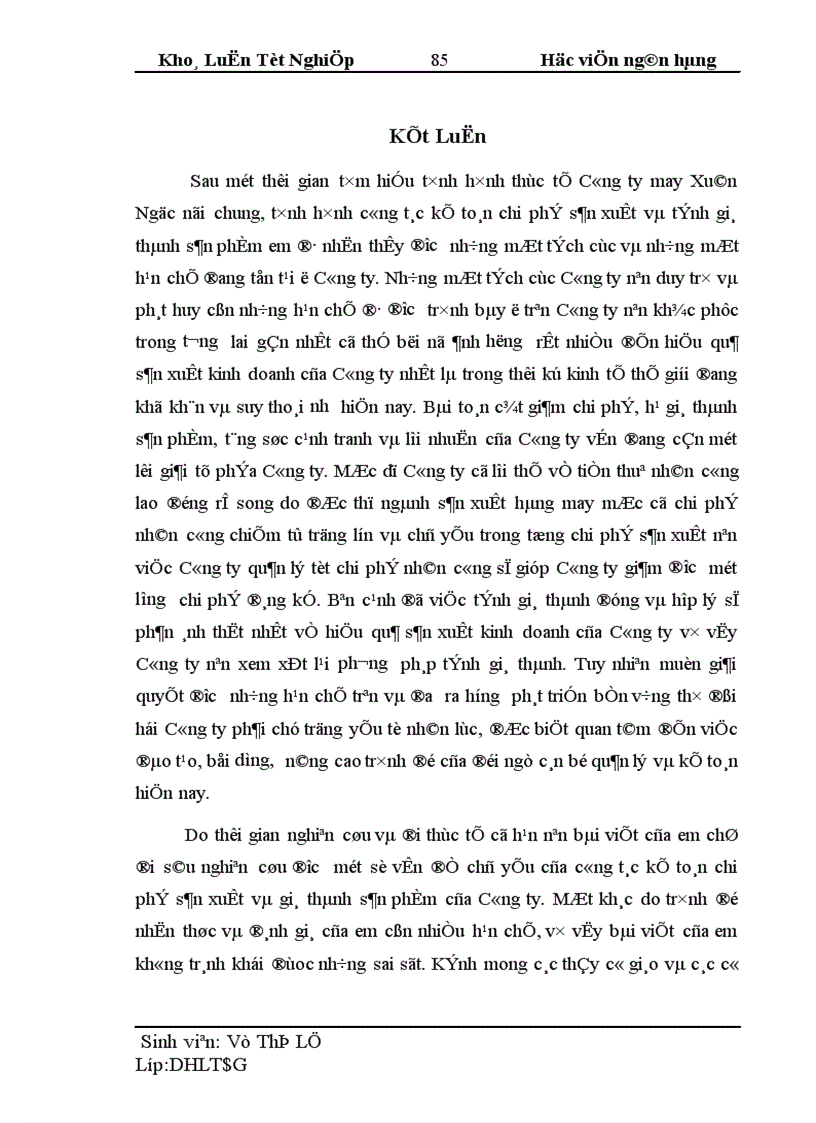 image for page Thực trạng tổ chức công tác kế toán tập hợp chi phí sản xuất và tính giá thành sản phẩm tại công ty TNHH may Xuân Ngọc