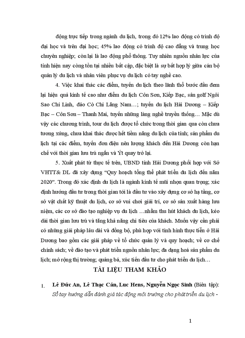 image for page Phát triển du lịch Hải Dương trong tiến trình hội nhập 1