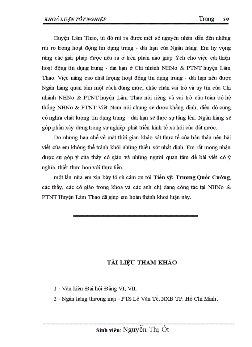 image for page Giải pháp nâng cao chất lượng tín dụng trung dài hạn tại chi nhánh NHNo PTNT huyện Lâm Thao 1