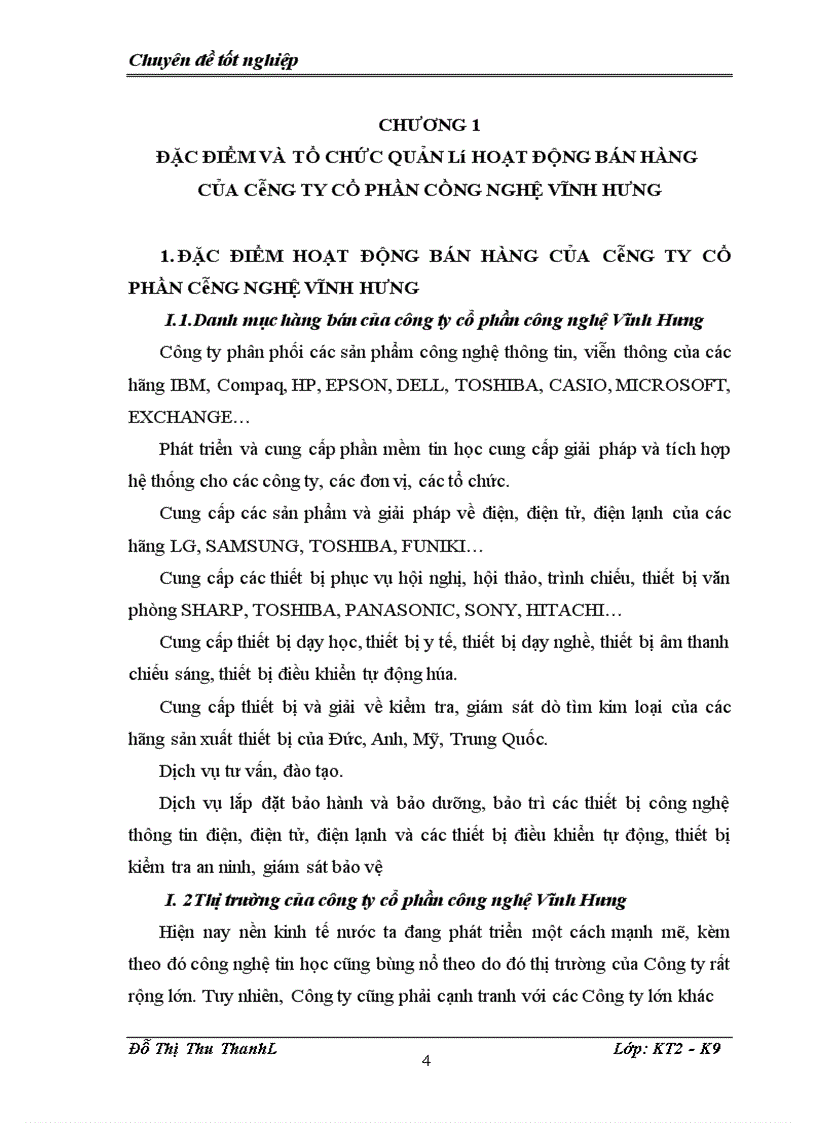 image for page Hoàn thiện kế toán bán hàng và xác định kết quả kinh doanh tại công ty cổ phần công nghệ Vĩnh Hưng 1