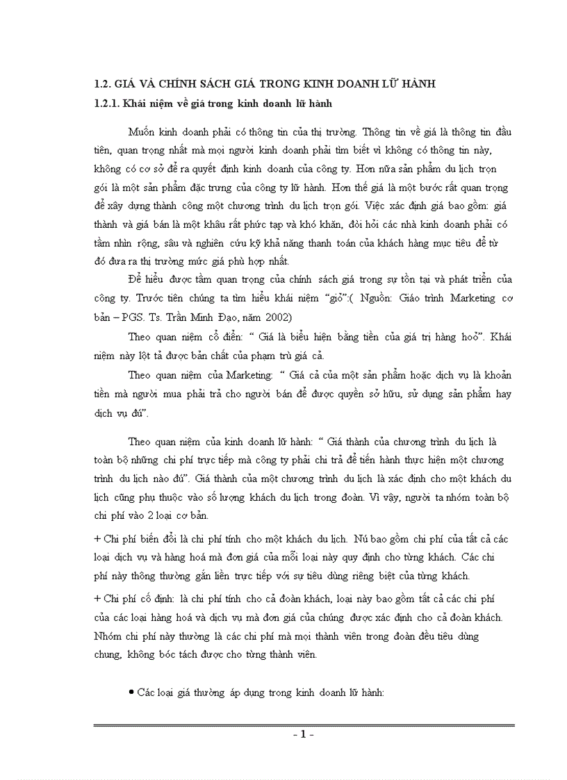 image for page Mục tiêu phương hướng và các giải pháp tăng cường công tác quản lý giá trong kinh doanh du lịch lữ hành ở công ty TNHH du lịch và dịch vụ Hà Long