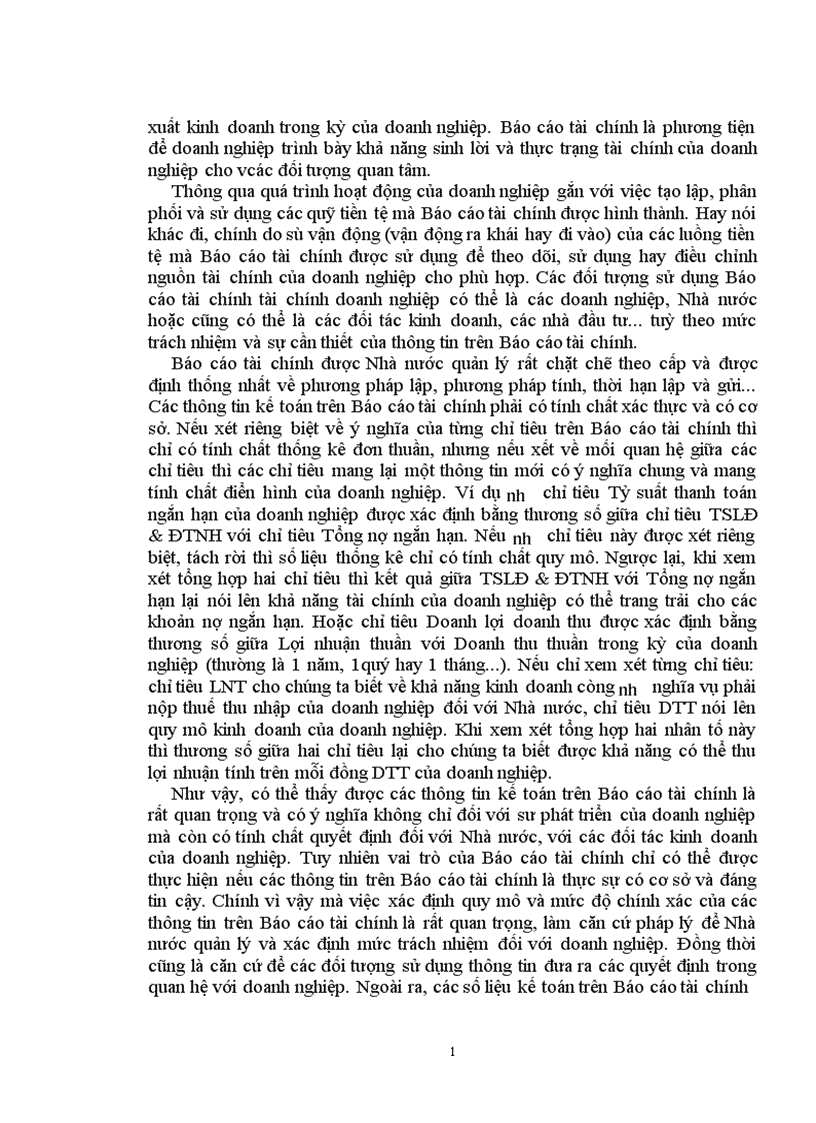 image for page Báo cáo tài chính với việc phân tích tình hình tài chính của doanh nghiệp 1
