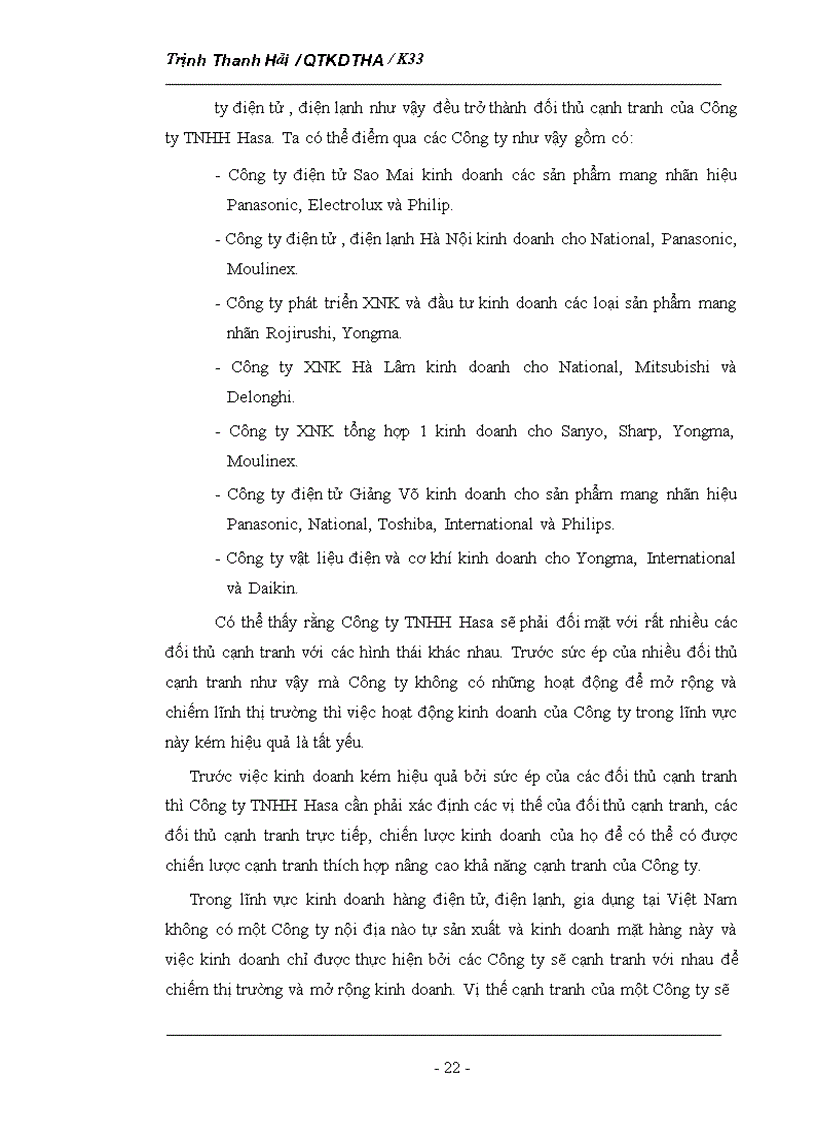 image for page Phân tích tình hình thị trường của Công ty TNHH Hasa 1