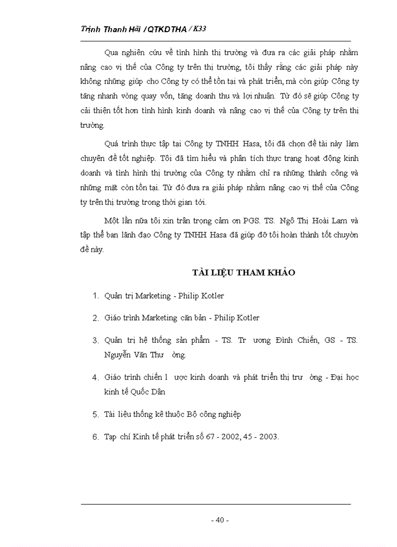 image for page Phân tích tình hình thị trường của Công ty TNHH Hasa 1