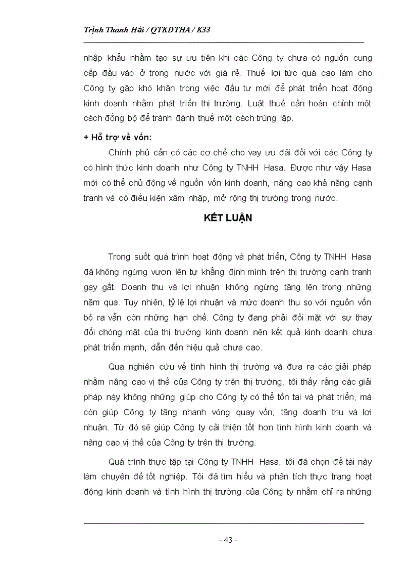 image for page Phân tích tình hình thị trường của Công ty TNHH Hasa 1