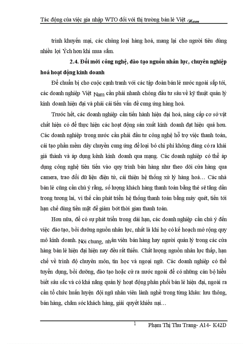 image for page Tác động của việc gia nhập WTO đối với thị trường bán lẻ Việt Nam