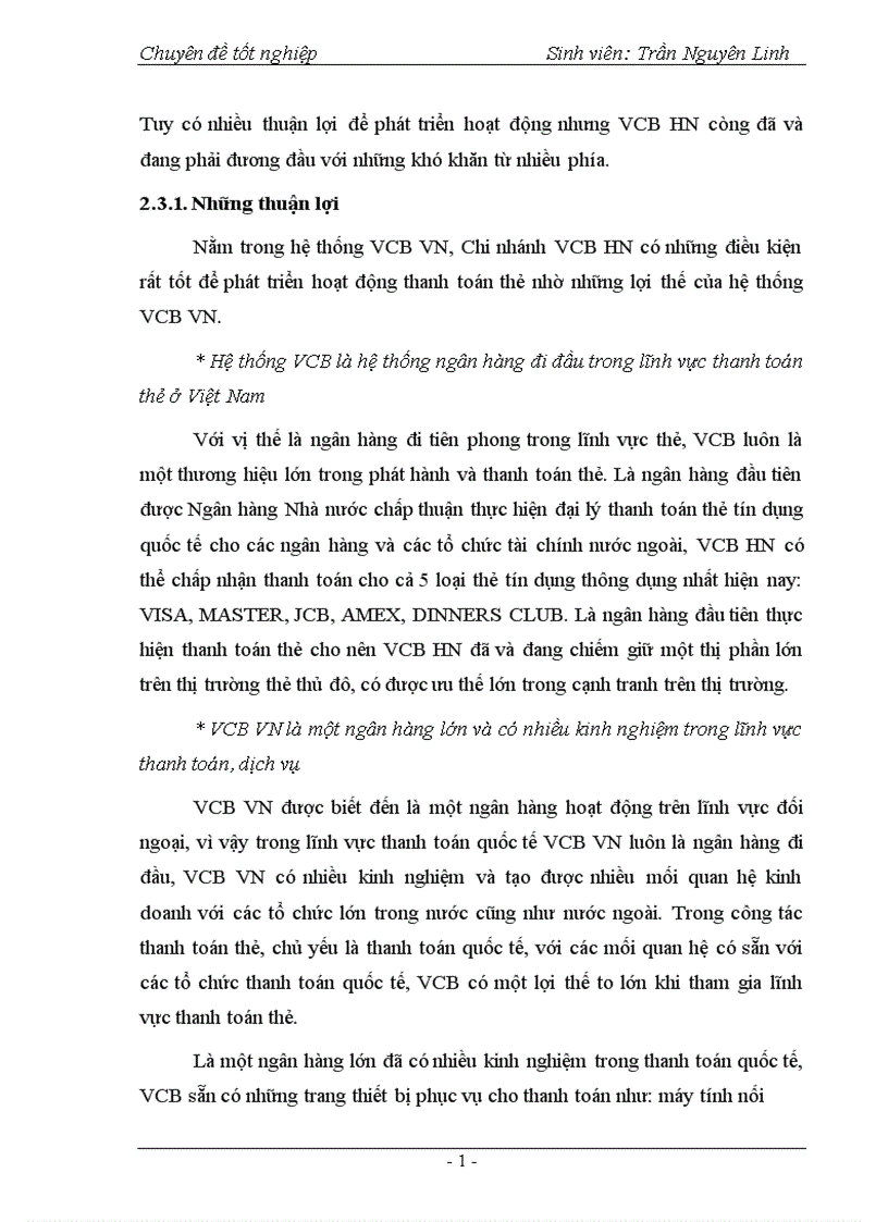 image for page Phát triển hoạt động thanh toán thẻ tại Ngân hàng Ngoại thương Hà Nội 1
